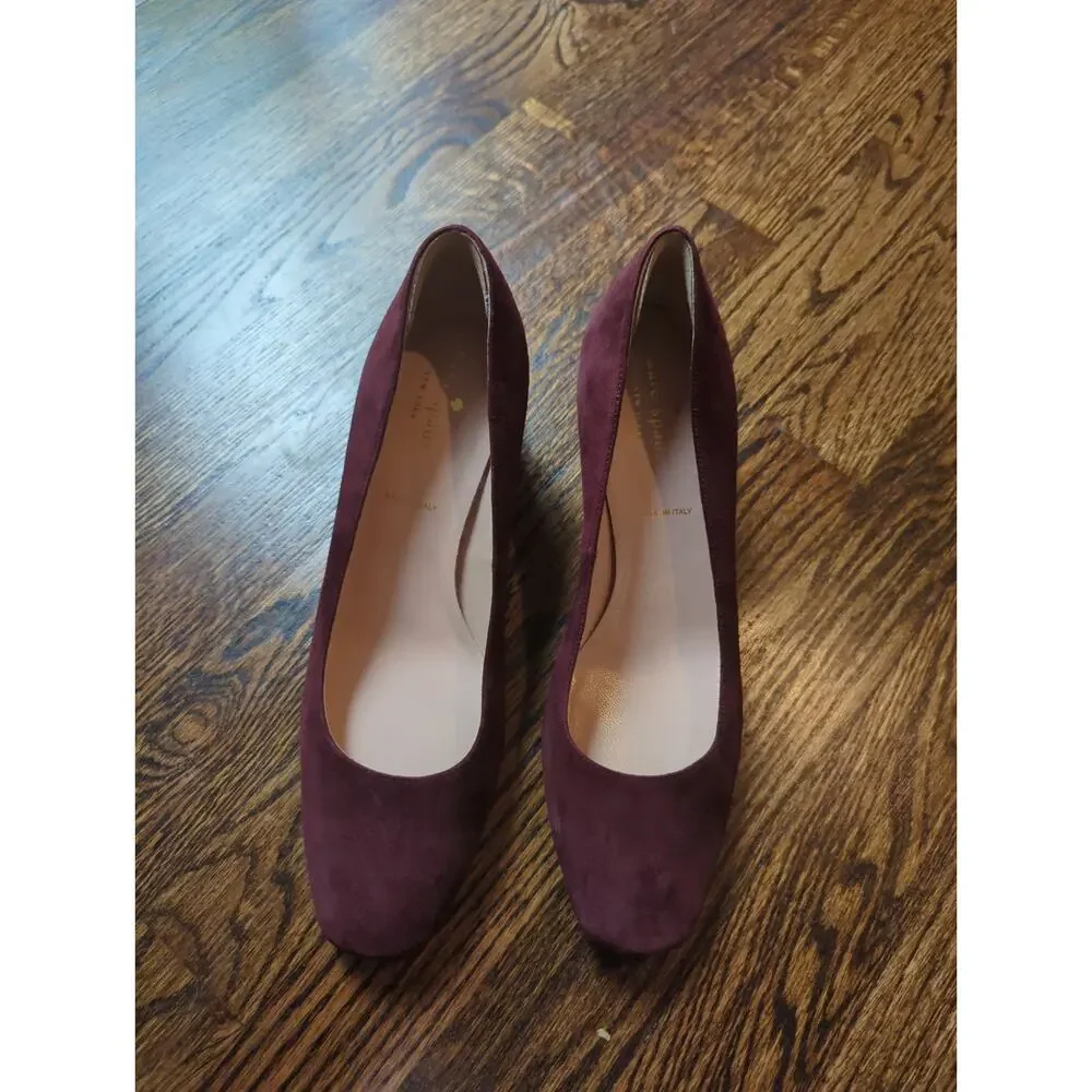 NEW Kate Spade Dolores Too Suede Cherry Block Heel Pumps